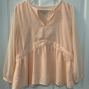 LOFT Pink Relaxed 3/4 Sleeve Tunic